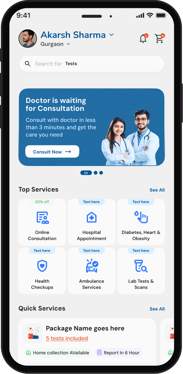 PB Health app on mobile — free 7-day trial