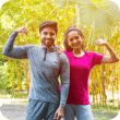 Couple jogging together